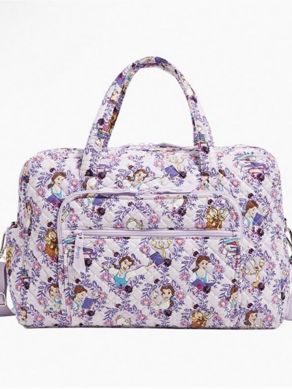 Vera Bradley Lavender Disney Belle Quilted Duffle